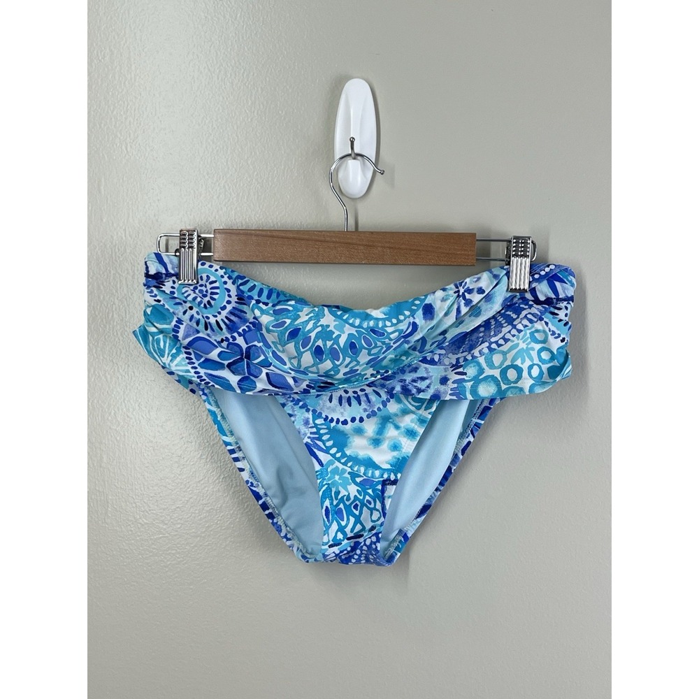LILLY PULITZER Swim Bottom Lagoon Sarong Bikini Bottom Size 8 Sea Blue